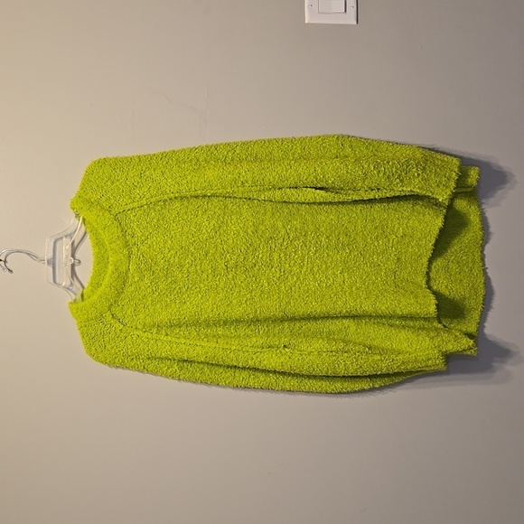 NWT FREE PEOPLE Teddy Tender Shoots Sweater Tunic In Lime Sz M Oversized - Picture 3 of 10